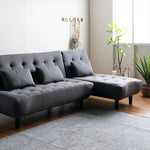 ソファー ソファ おすすめ カウチソファー ソファーベッド 3人掛け 3人用 おしゃれ クッション付き グレー ブラウン ファブリック 脚付き シェーズロング