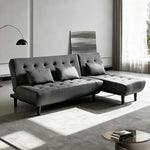 ソファー ソファ おすすめ カウチソファー ソファーベッド 3人掛け 3人用 おしゃれ クッション付き グレー ブラウン ファブリック 脚付き シェーズロング