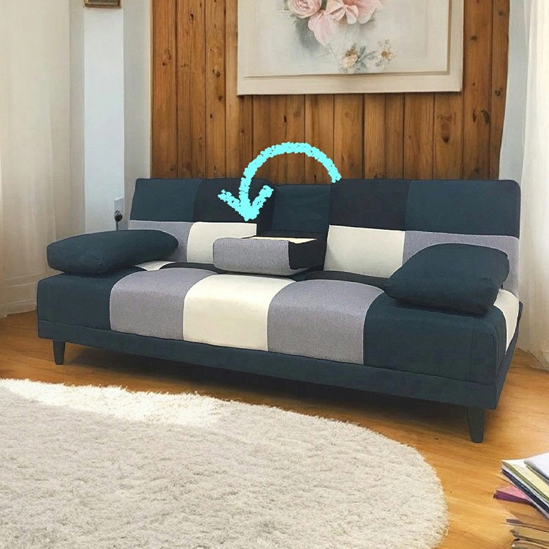 ソファー ソファ おすすめ ソファーベッド おしゃれ 幅178cm テーブル付き パッチワーク ソファーベット コンパクト 3人掛け シングル クッション付 ブルー ブラウン 脚付き 寝心地 座り心地 ファブリック