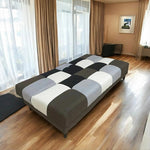 ソファー ソファ おすすめ ソファーベッド おしゃれ 幅178cm テーブル付き パッチワーク ソファーベット コンパクト 3人掛け シングル クッション付 ブルー ブラウン 脚付き 寝心地 座り心地 ファブリック