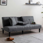 ソファー ソファ おすすめ ソファーベッド 幅170cm ファブリック 3人掛け テーブル付き コンパクト ファブリック ドリンクホルダー付き 脚付き グレー ブラウン