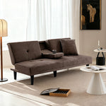 ソファー ソファ おすすめ ソファーベッド 幅170cm ファブリック 3人掛け テーブル付き コンパクト ファブリック ドリンクホルダー付き 脚付き グレー ブラウン