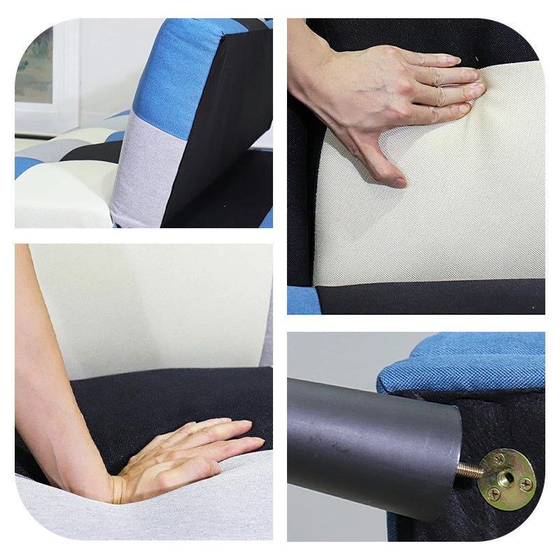 ソファー ソファ ソファーベッド 幅168cm 2人掛け ファブリック 脚付き リクライニング フロアソファ 北欧 可愛い リビング 新生活 1人暮らし コンパクト おしゃれ おすすめ マルチカラー ブルー