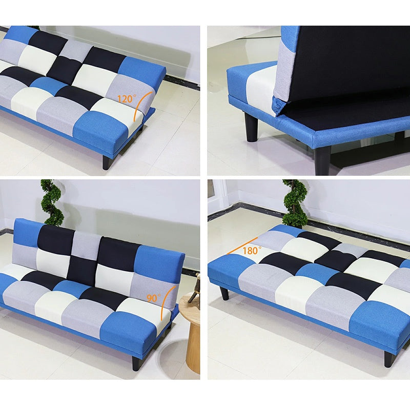 ソファー ソファ ソファーベッド 幅168cm 2人掛け ファブリック 脚付き リクライニング フロアソファ 北欧 可愛い リビング 新生活 1人暮らし コンパクト おしゃれ おすすめ マルチカラー ブルー