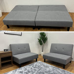 ソファー ソファベッド ソファーベッド 3人掛け 分割 幅180cm パッチワーク3WAY 2人用 1人用 おしゃれ 二分割 ブルー レッド 脚付き 一人掛けが2個 ファブリック 布 布製 コンパクト シングル