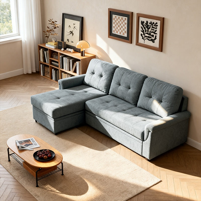 ソファーベッド・収納付き・カウチソファー・3人掛け・布製・グレー・北欧風・リビング・寝室・大きい・usb・おしゃれ・7日内出荷