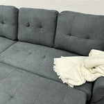 ソファーベッド・収納付き・カウチソファー・3人掛け・布製・グレー・北欧風・リビング・寝室・大きい・usb・おしゃれ・7日内出荷