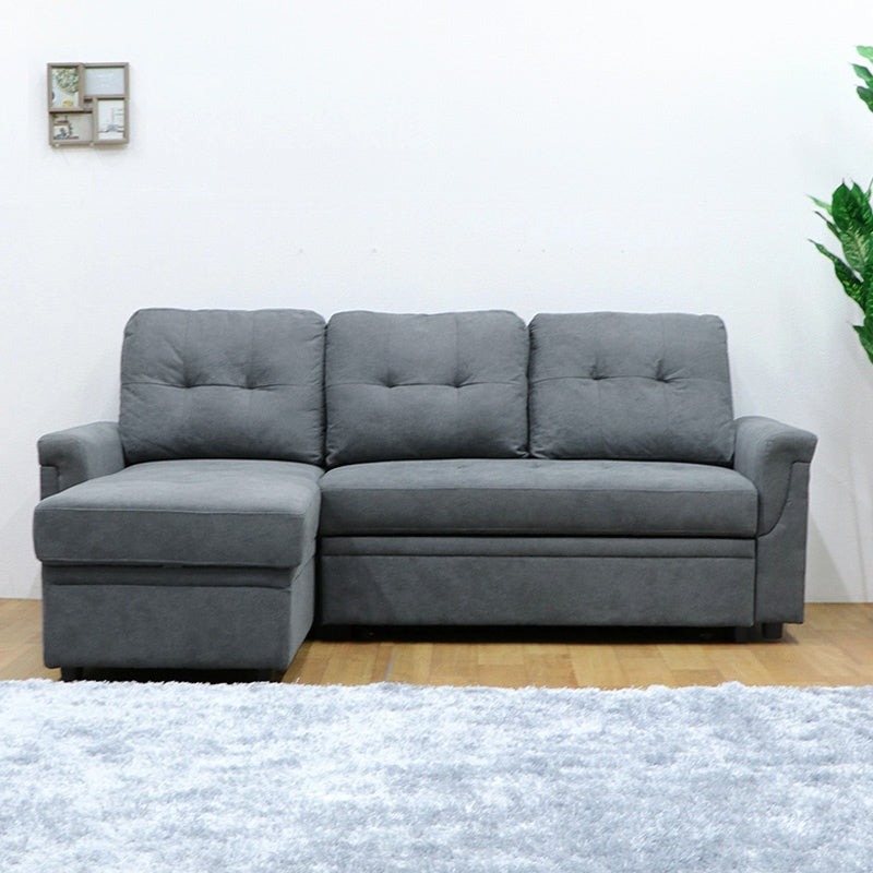 ソファーベッド・収納付き・カウチソファー・3人掛け・布製・グレー・北欧風・リビング・寝室・大きい・usb・おしゃれ・7日内出荷