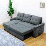 ソファーベッド・収納付き・カウチソファー・3人掛け・布製・グレー・北欧風・リビング・寝室・大きい・usb・おしゃれ・7日内出荷