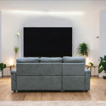 ソファーベッド・収納付き・カウチソファー・3人掛け・布製・グレー・北欧風・リビング・寝室・大きい・usb・おしゃれ・7日内出荷