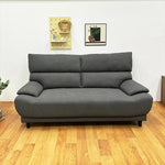 ソファー ソファ・ソファー・布張りソファ・ワイド・広め・ハイバック・幅約190cm・おしゃれ・3人用・3人掛け・おしゃれ・背もたれ分割・グレー・脚付き・ファブリック・北欧・7日内出荷