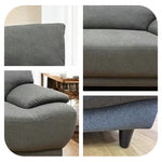 ソファー ソファ・ソファー・布張りソファ・ワイド・広め・ハイバック・幅約190cm・おしゃれ・3人用・3人掛け・おしゃれ・背もたれ分割・グレー・脚付き・ファブリック・北欧・7日内出荷