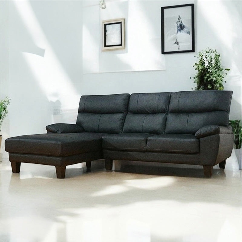 ソファー ソファ おすすめ ソファー カウチソファ 本革 3人掛け 黒 ブラック レザー シェーズロング ハイバック おすすめ 脚付き 大きめ ソファ 北欧 ヴィンテージ おしゃれ 三人掛け