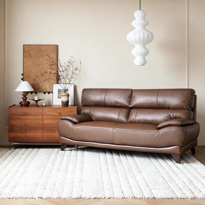 ソファー ソファ 3人掛け ハイバック レザー 本革 PVC 幅195cm ブラウン 応接ソファ 肘付き おしゃれ 北欧 モダン 脚付き