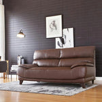 ソファー ソファ 3人掛け ハイバック レザー 本革 PVC 幅195cm ブラウン 応接ソファ 肘付き おしゃれ 北欧 モダン 脚付き