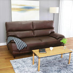 ソファー ソファ 3人掛け ハイバック レザー 本革 PVC 幅195cm ブラウン 応接ソファ 肘付き おしゃれ 北欧 モダン 脚付き