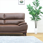 ソファー ソファ 3人掛け ハイバック レザー 本革 PVC 幅195cm ブラウン 応接ソファ 肘付き おしゃれ 北欧 モダン 脚付き