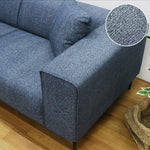 ソファ ソファー 幅196cm 3人掛け クッション付き 北欧 ファブリック 布 ブルーグレー 脚付き スチール