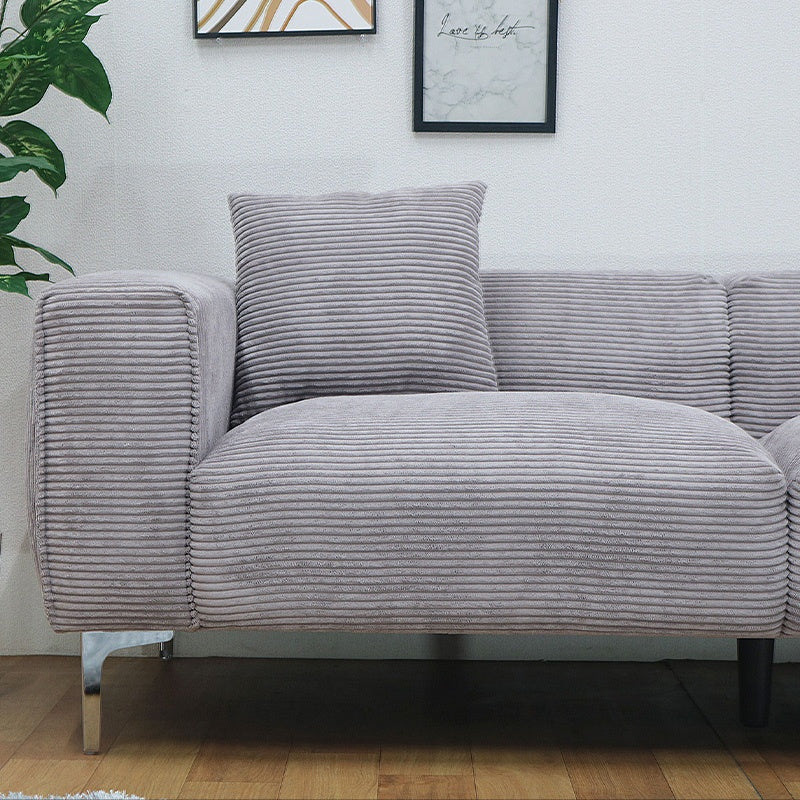 ソファ ソファー 幅190cm 3人掛け 3人用 コーデュロイ ファブリック 布 シンプルデザイン グレー 脚付き 肘掛け おしゃれ