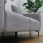 ソファ ソファー 幅190cm 3人掛け 3人用 コーデュロイ ファブリック 布 シンプルデザイン グレー 脚付き 肘掛け おしゃれ