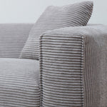 ソファ ソファー 幅190cm 3人掛け 3人用 コーデュロイ ファブリック 布 シンプルデザイン グレー 脚付き 肘掛け おしゃれ