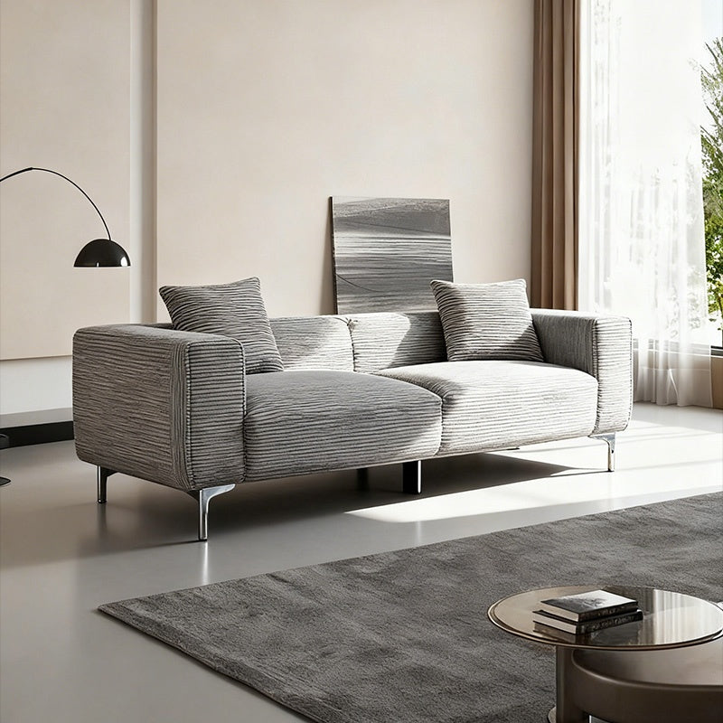 ソファ ソファー 幅190cm 3人掛け 3人用 コーデュロイ ファブリック 布 シンプルデザイン グレー 脚付き 肘掛け おしゃれ