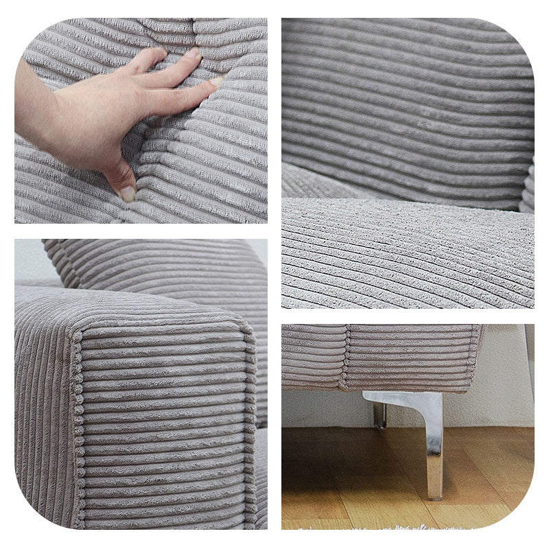ソファ ソファー 幅190cm 3人掛け 3人用 コーデュロイ ファブリック 布 シンプルデザイン グレー 脚付き 肘掛け おしゃれ