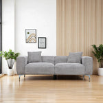 ソファ ソファー 幅190cm 3人掛け 3人用 コーデュロイ ファブリック 布 シンプルデザイン グレー 脚付き 肘掛け おしゃれ