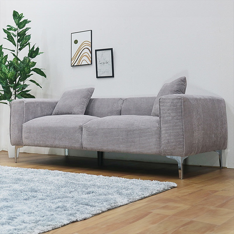 ソファ ソファー 幅190cm 3人掛け 3人用 コーデュロイ ファブリック 布 シンプルデザイン グレー 脚付き 肘掛け おしゃれ