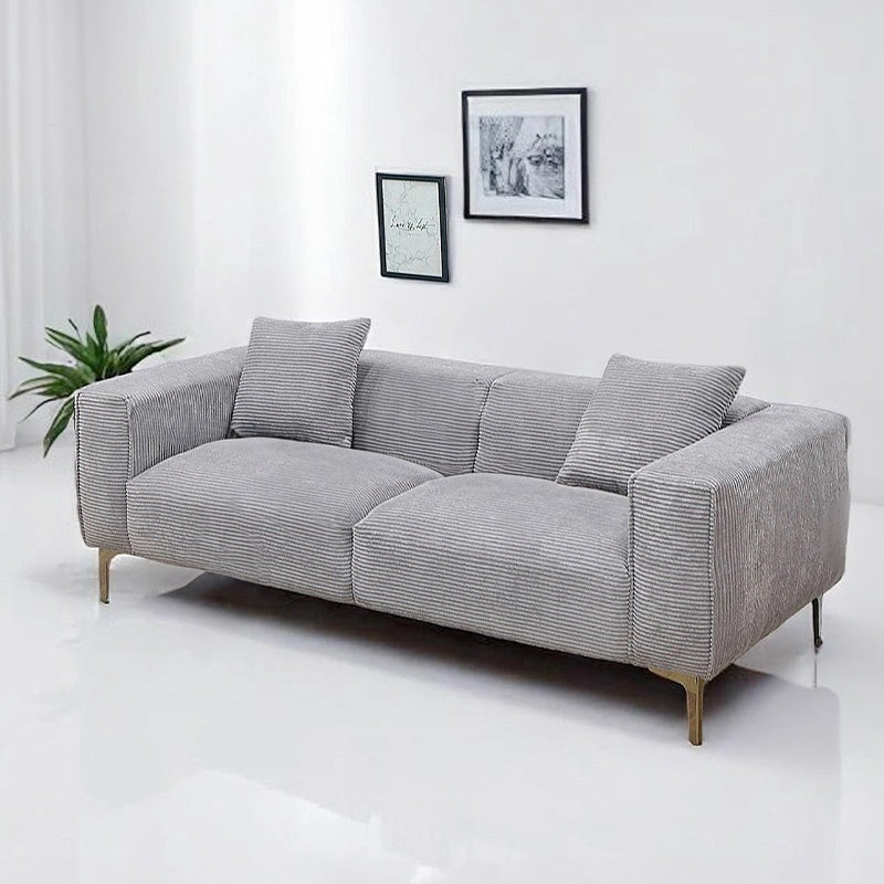 ソファ ソファー 幅190cm 3人掛け 3人用 コーデュロイ ファブリック 布 シンプルデザイン グレー 脚付き 肘掛け おしゃれ