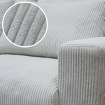 ソファ カウチソファー 大型 幅260cm 大きめ 北欧 おしゃれ ファブリック 布 3人掛け 4人掛け スツール付き シェーズロング l字ソファー クッション付き おすすめ アイボリー コーデュロイ