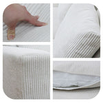 ソファ カウチソファー 大型 幅260cm 大きめ 北欧 おしゃれ ファブリック 布 3人掛け 4人掛け スツール付き シェーズロング l字ソファー クッション付き おすすめ アイボリー コーデュロイ