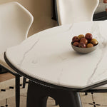 ダイニングテーブル 伸縮 6人 セラミック 丸 丸テーブル おしゃれ 120 4人 大理石柄 セラミックテーブル テーブル 食卓テーブル耐熱 食事テーブル リビングテーブル 4人用 高級感 新生活 北欧白 黒 ホワイト ブラック