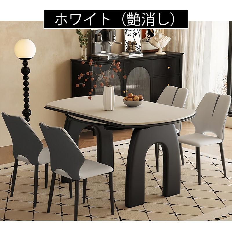 ダイニングテーブル 伸縮 6人 セラミック 丸 丸テーブル おしゃれ 120 4人 大理石柄 セラミックテーブル テーブル 食卓テーブル耐熱 食事テーブル リビングテーブル 4人用 高級感 新生活 北欧白 黒 ホワイト ブラック