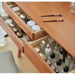 Casaconer | 化粧台・デスク・ドレッサー・テーブル・メイクテーブル・カフェ・おしゃれ・卓上・コンパクト・木製・木・幅80cm・省スペース・収納・スリム・鏡台・パソコンデスク・ワンルーム・一人暮らし・可愛い・北欧・ナチュラル・引き出し付き