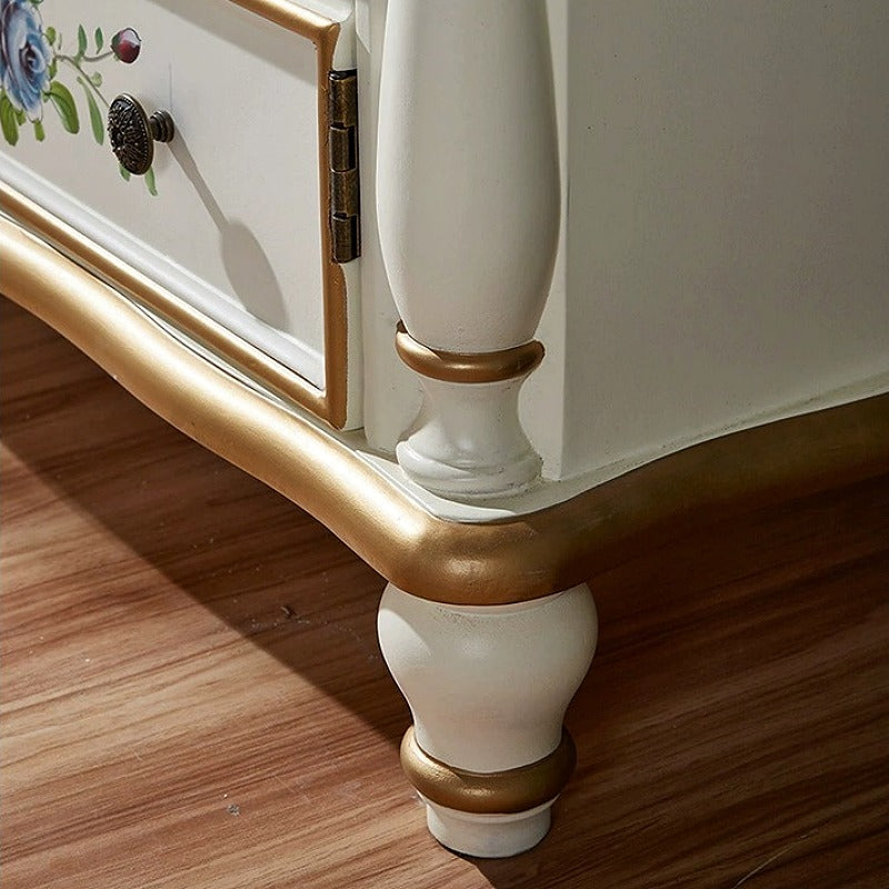 Casaconer | ほぼ完成品・脚の取り付けが必要・キッチン収納・シェルフ・キッチンラック・キャビネット・食器収納棚・食器棚・キッチンボード・コンパクト・ラック・ファックス台・FAX台・電話台・レディース・可愛いデザイン・姫系・女の子・食器収納・かわいい