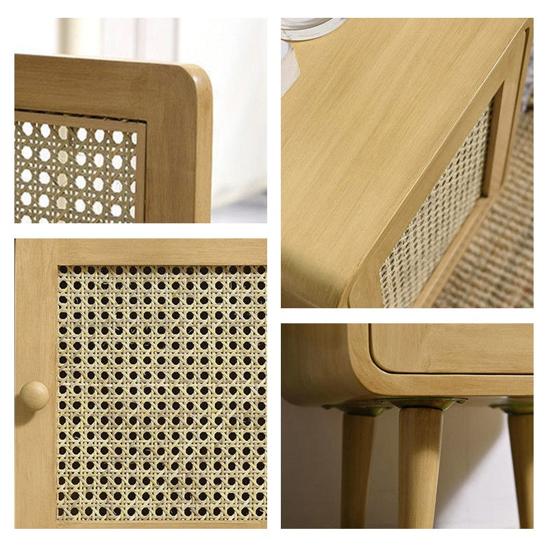 ナイトテーブル・サイドテーブル・ベッドサイドチェスト・ベッドサイド・木製・収納・おしゃれ・コンセント・引き出し・シンプル・モダン・ナチュラル・寝室収納・読書・・コンパクト・ダークブラウン・ナチュラル