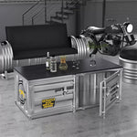 スチール製 収納ローボード ローテーブル インダストリアル コンテナ風 デザイン 収納キャビネット ロータイプ 多目的収納 オフィス イエロー シルバー 幅100cm/140cm おしゃれ