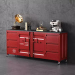 サイドボード スチール製 インダストリアルデザイン 収納キャビネット カップボード キッチン収納 バーカウンター リビング収納 幅80cm/150cm グリーン シルバー ブラック おしゃれ