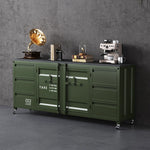 サイドボード スチール製 インダストリアルデザイン 収納キャビネット カップボード キッチン収納 バーカウンター リビング収納 幅80cm/150cm グリーン シルバー ブラック おしゃれ