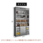 ディスプレイキャビネット スチール製 インダストリアルデザイン コンテナ風 ショーケース 展示棚 収納ラック 店舗用 フィギュア 酒棚 幅140cm 高さ210cm おしゃれ