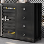 カウンターキャビネット スチール製 インダストリアルデザイン コンテナ風 収納キャビネット バーカウンター サイドボード カフェ 店舗用 幅80cm/120cm ブラック おしゃれ