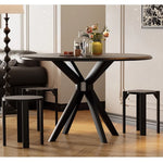 Casaconer | ダイニングテーブル・伸縮・6人・丸テーブル・半円形・120cm・伸長・丸・折りたたみ・90cm・円型・食卓テーブル・食卓テーブル・4人・6人掛け・おしゃれ・モダン・リビング・天然木・ブラック・ホワイト・省スペース