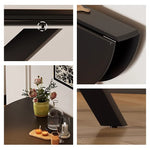 Casaconer | ダイニングテーブル・伸縮・6人・丸テーブル・半円形・120cm・伸長・丸・折りたたみ・90cm・円型・食卓テーブル・食卓テーブル・4人・6人掛け・おしゃれ・モダン・リビング・天然木・ブラック・ホワイト・省スペース