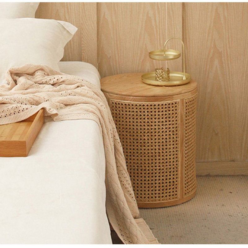 Casaconer | 完成品・ナイトテーブル・サイドテーブル・ベッドサイドチェスト・ベッドサイド・木製・収納・おしゃれ・コンセント・引き出し・シンプル・モダン・ナチュラル・寝室収納・読書・スリム・コンパクト・ダークブラウン・ナチュラル