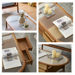 Casaconer | ローテーブル・ガラス・木製・ラタン・おしゃれ・北欧・韓国インテリア・リビング・収納・収納棚・110