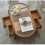 Casaconer | ローテーブル・ガラス・木製・ラタン・おしゃれ・北欧・韓国インテリア・リビング・収納・収納棚・110