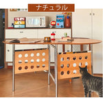 Casaconer | ダイニングテーブル・折りたたみ・4人・収納・奥行き80・幅150・おりたたみ・幅150cm・楕円・省スペース・食卓テーブル・作業台・モダンデザイン・スチール脚・ウォルナット/ナチュラル・おしゃれ・2~6人用・北欧