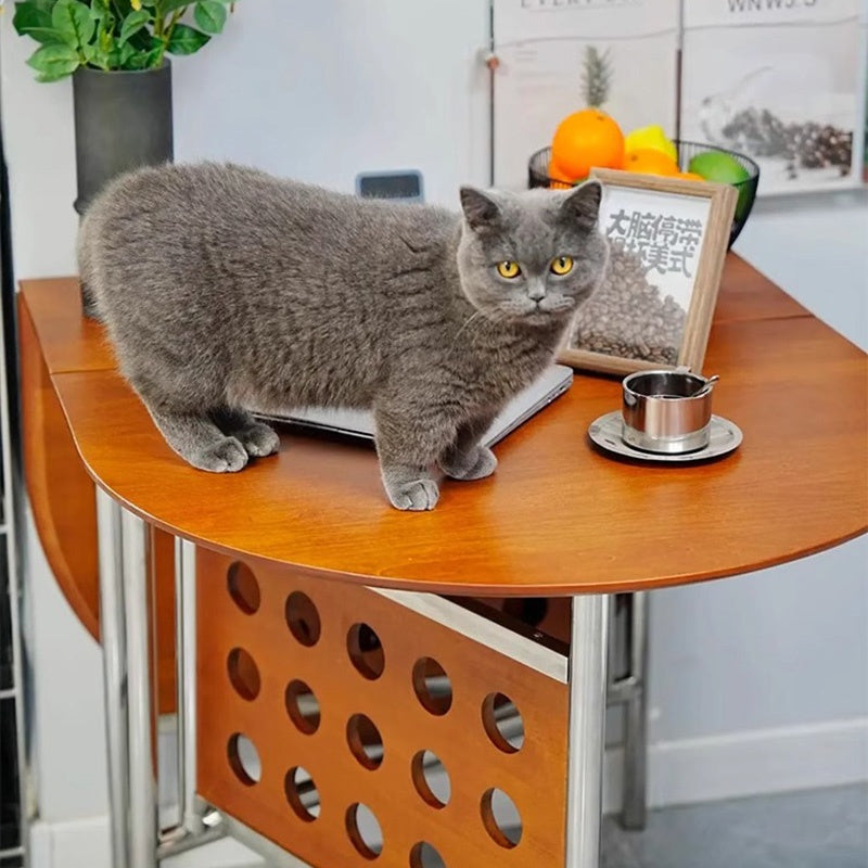 Casaconer | ダイニングテーブル・折りたたみ・4人・収納・奥行き80・幅150・おりたたみ・幅150cm・楕円・省スペース・食卓テーブル・作業台・モダンデザイン・スチール脚・ウォルナット/ナチュラル・おしゃれ・2~6人用・北欧