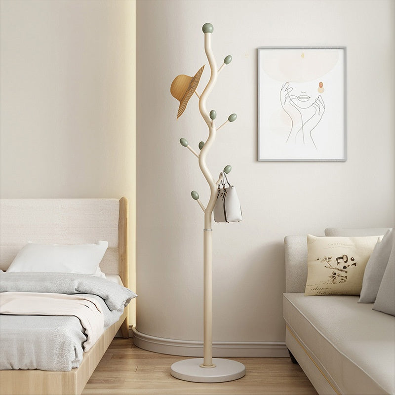 コートハンガー スチール製 高さ180cm ポールハンガー ハンガーラック 立て掛け式 衣類収納 洋服掛け 衣帽架 寝室 ベッドサイド 玄関 ホワイト/ブラック モダン デザイン